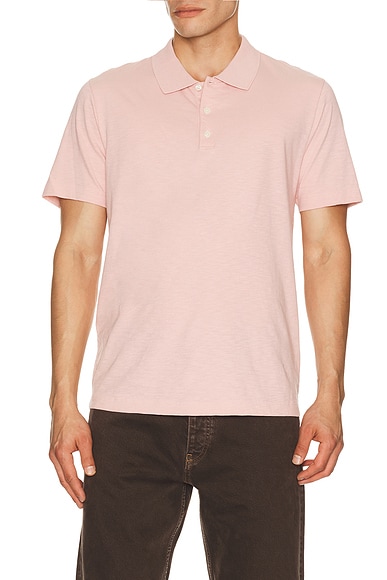 Theory Bron Polo in Chalk Pink
