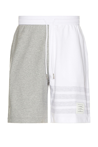 Thom Browne Panelled Cotton Track Shorts In Multicolour