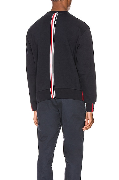 Thom Browne Striped Crewneck Pullover in Navy