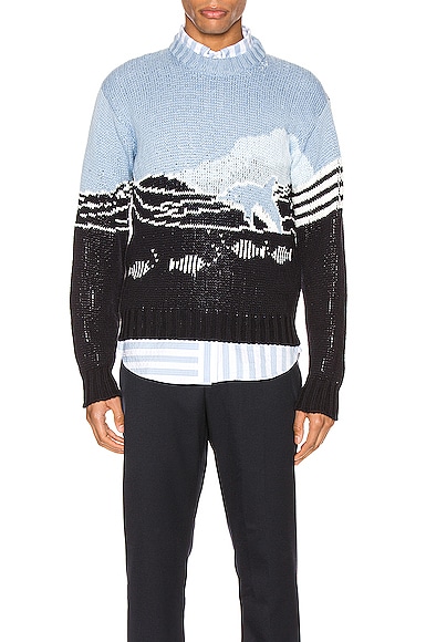 THOM BROWNE Dolphin And Sea Scenic Pullover,TMBX-MK124