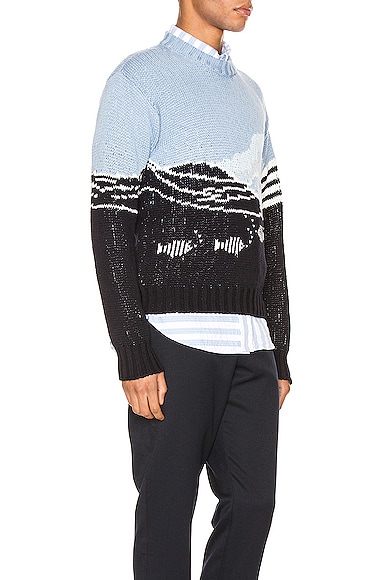 THOM BROWNE Dolphin And Sea Scenic Pullover,TMBX-MK124