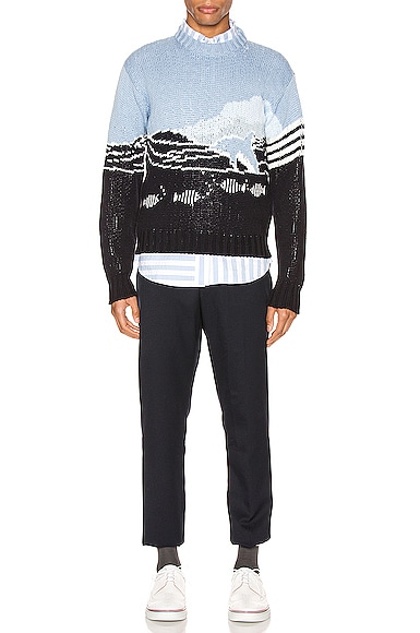 THOM BROWNE Dolphin And Sea Scenic Pullover,TMBX-MK124