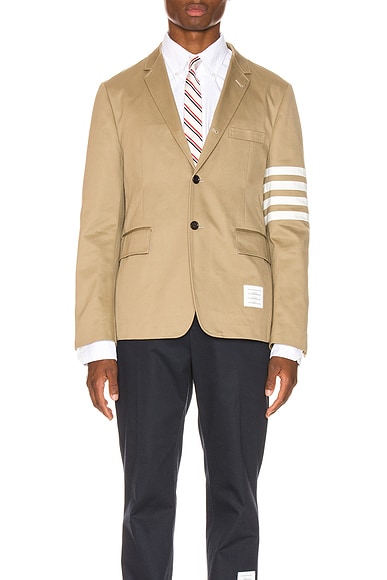 Thom Browne Unconstructed Classic Blazer in Camel