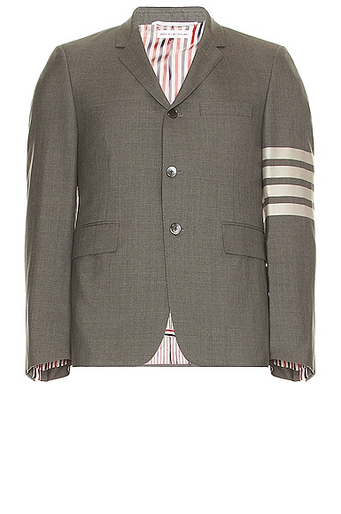 Thom Browne 4 Bar Engineered Suit Jacket in Grey
