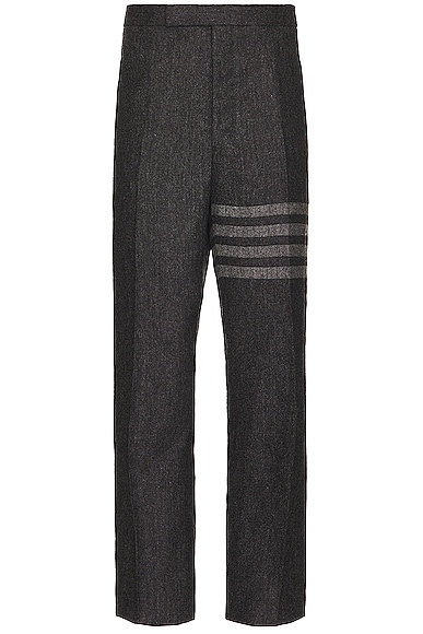 Thom Browne Low Rise Drop Crotch Backstrap Trouser in Dark Grey