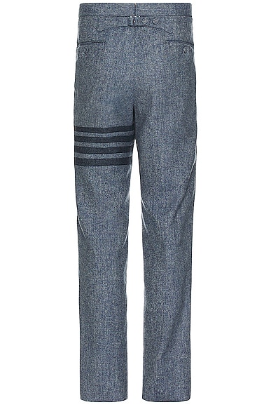 Shop Thom Browne 4 Bar Low Rise Drop Crotch Backstrap Trouser In Light Blue
