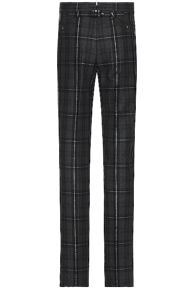 Shop Thom Browne Fit 1 Backstrap Trouser In Charcoal