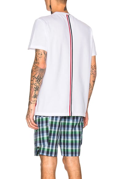 Thom Browne Pique Classic Short Sleeve Tee in White