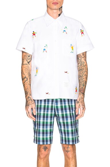 Tennis Embroidered Cuban Shirt