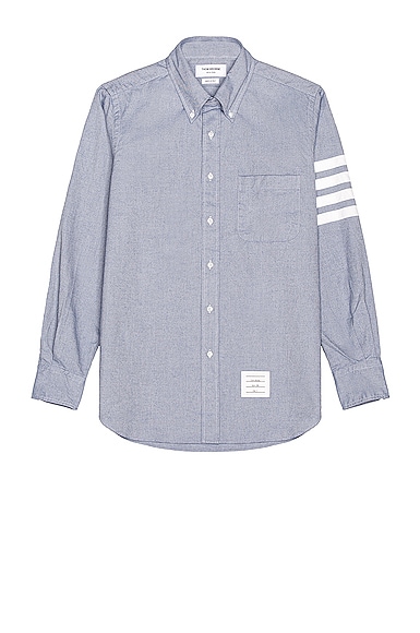 Thom Browne Straight Fit 4 Bar Shirt in Light Blue