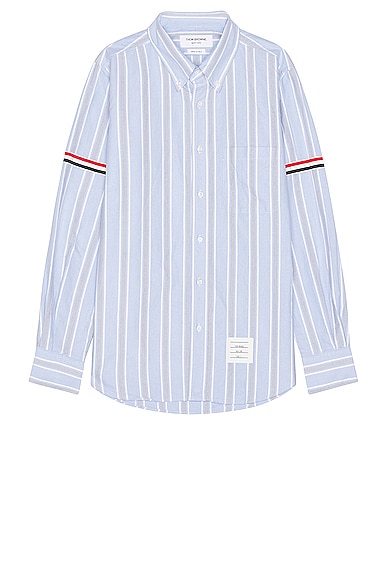 THOM BROWNE STRAIGHT FIT BUTTON DOWN LONG SLEEVE SHIRT