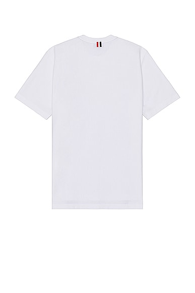Shop Thom Browne Rwb Stripe Short Sleeve Shirt In White