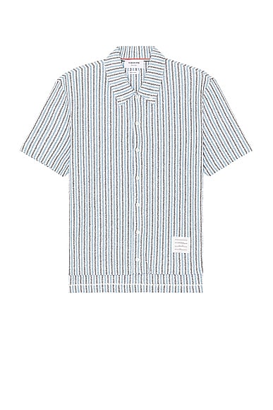 Thom Browne Short Sleeve Button Down Shirt in Seasonal Multi