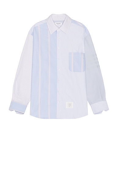 Thom Browne Oversized Oxford Shirt in Light Blue