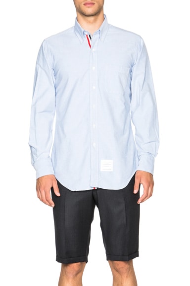 Classic Cotton Button Down with Ribbon Placket