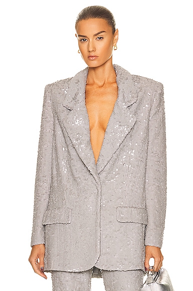 ジャケット THE MANNEI FW22 BLAZER ELJAS (ELJAS_B_BLACK) Black 'Eljas' sequinned blazer The Mannei - M Activate Tour
