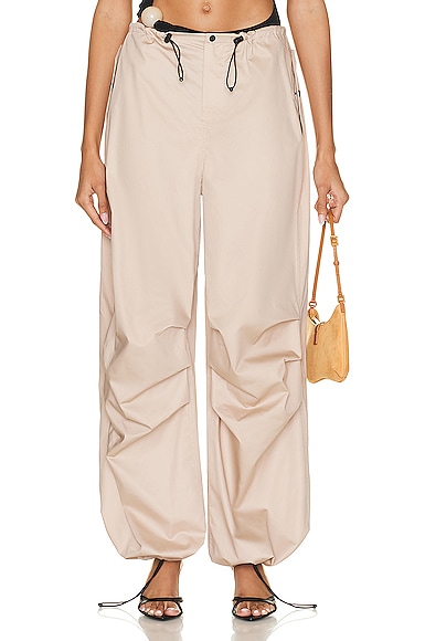 Shop The Mannei Ajos Parachute Pant In Taupe