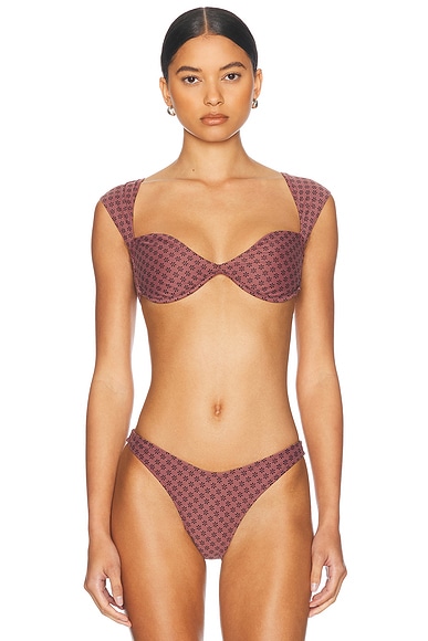 Tropic of C Bella Bikini Top in Daisy Driftwood