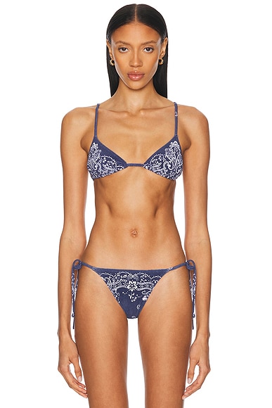 Tropic of C Equator Bikini Top in Navy Bandana