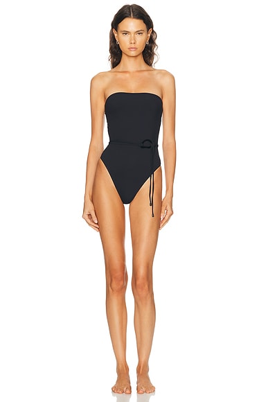 Tropic of C Orb Strapless One Piece Swimsuit in Black