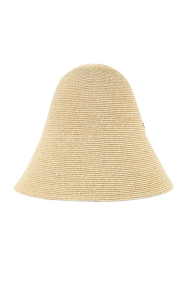 Toteme Woven Paper Blend Straw Hat in Creme