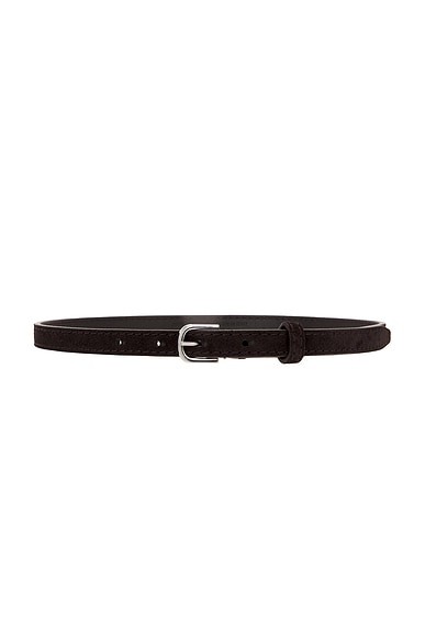 Toteme Thin Suede Trouser Belt in Espresso
