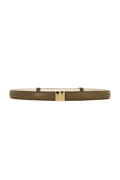 Slide Clasp Lizard Embossed Belt