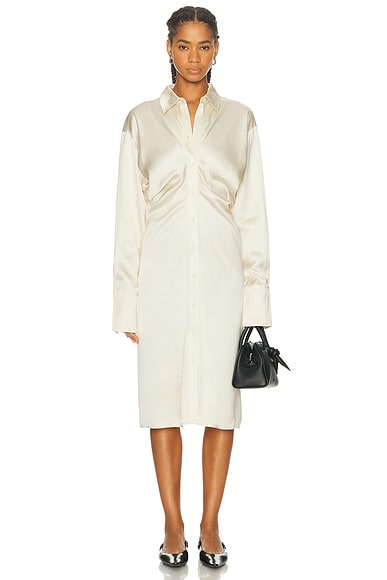 Toteme Slouch Shirtdress in Snow