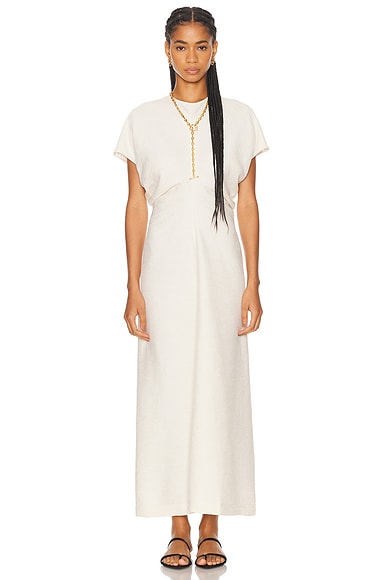 Toteme Slouch Waist Dress in Cream