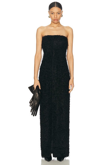 Toteme Strapless Fil Coupe Dress in Black