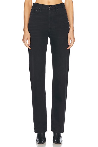 Toteme Classic Cut Full Length Straight Leg Jeans in Faded Black