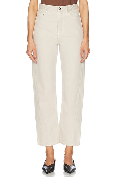 Toteme Twisted Seam Full Length Straight Leg Jeans in Smoke