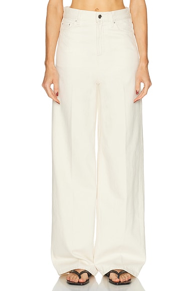 Toteme High Waisted Wide Leg in Ecru