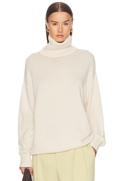 Toteme Longline Turtleneck Sweater in Ecru