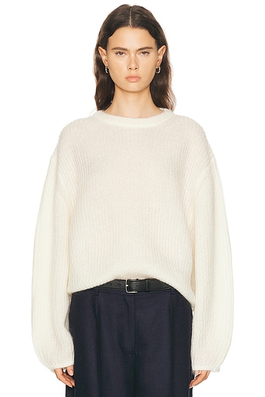 Mohair Blend Rib Knit Sweater