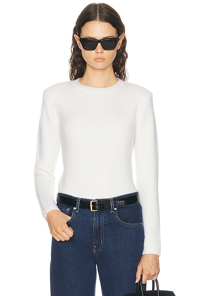Toteme Structured Crew Knit Sweater in Ecru