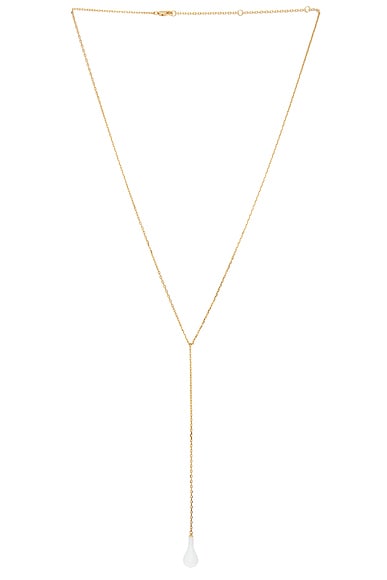 Toteme Crystal Drop Necklace in White & Gold