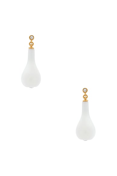 Toteme Crystal Drop Earrings in White & Gold