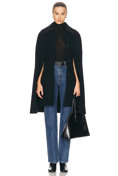 Toteme Cape Coat in Navy