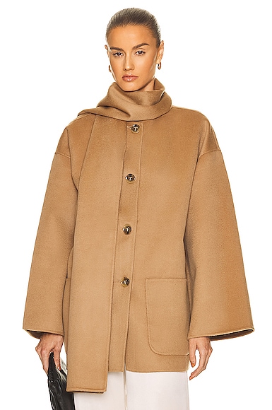 Toteme scarf coat camel