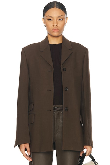 Toteme Straight Blazer in Bark