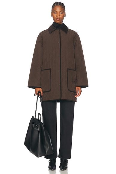 Toteme Quilted Barn Jacket in Espresso