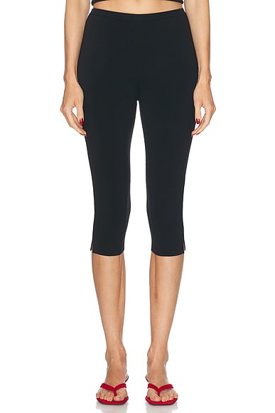 Toteme Compact Knit Capri Trouser in Black