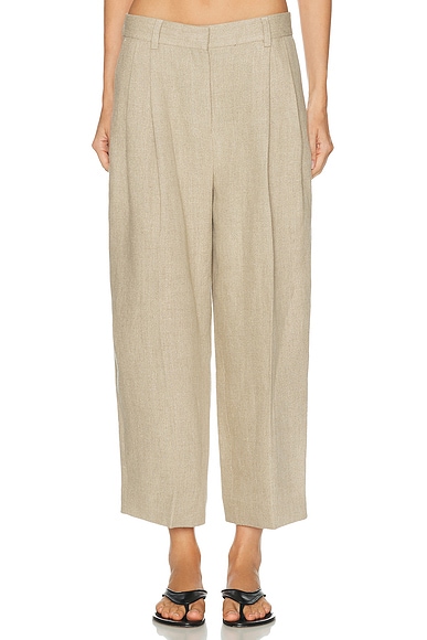 Double Pleat Linen Trouser