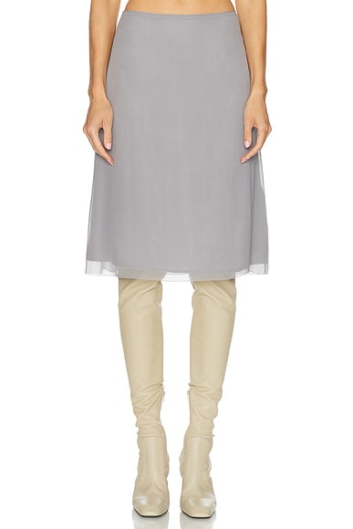 Toteme Chiffon Slip Skirt in Grey