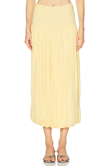 Toteme Soft Gathered Skirt in Champagne