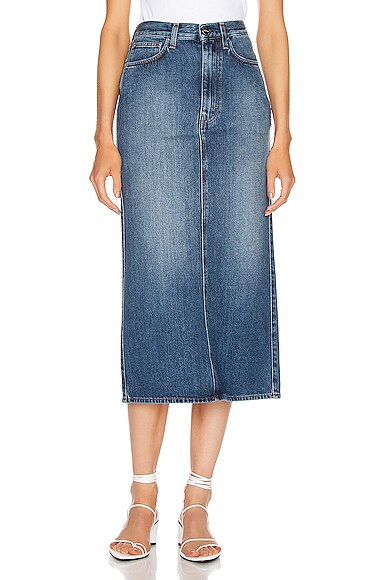 Toteme Bitti Skirt in Washed Blue | FWRD