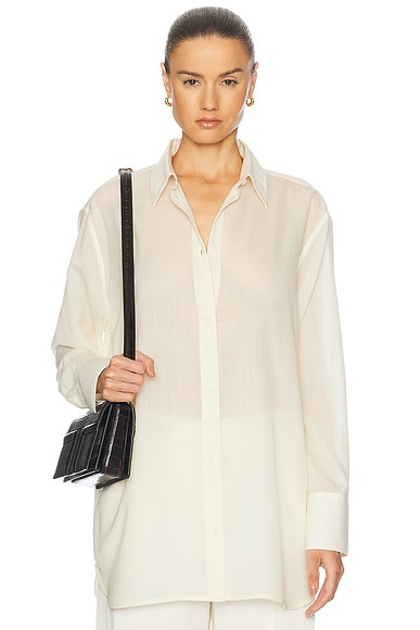 Toteme Relaxed Voile Shirt in Milk