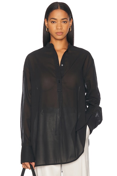 The Row Talia Shirt in Black | FWRD The Row Talia Shirt in Black | FWRD