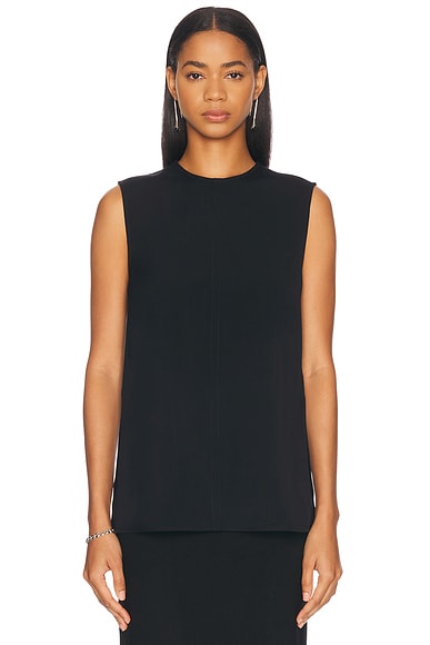 Toteme Woven Stripe Top in Black